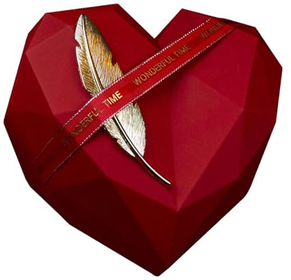 Fenteer Herz-Geschenkbox zum Valentinstag, Valentinstagsgeschenke, Schmuckschatulle für Partygeschenke, Muttertag, männliche Familienmitglieder, Rot