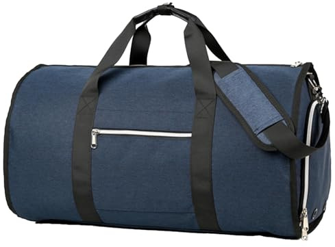 Porte-costumes avec bandoulière - Sacs de voyage en toile, sacs en toile pliables de grande capacité | Sac de vol léger pour voyage, avion, sac en nylon avec fermeture éclair pour voyage, bleu