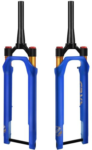 BUCKLOS GRVS 1 1/8 700C Gravel Road Bike Air Suspension Fork, 40mm Travel 28.6mm Threadless Tapered Tube, 100 * 12mm Thru Axle, Manual Lockout Disc Brake Bicycle Front Fork