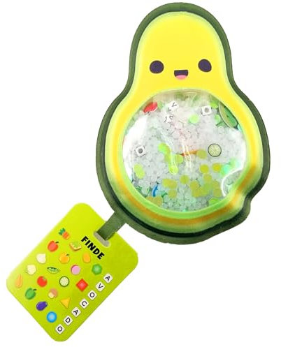 Bauer Spielwaren Bizyboo - Avocado - Sensorik Spielzeug mit Perlen & versteckten Objekten, Reisespielzeug gegen Langeweile ab 2 Jahren (21006)