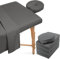 Parure de lit 6 pièces en microfibre douce avec housse pour table de massage, drap-housse et housse pour repose-visage pour salon de beauté, spa (gris)