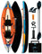 BEYOND MARINA Aufblasbares Kajak Oxford-Gewebe Kayak, 2-Personen, PVC-Innenmaterial, Komplettset mit Paddeln, Sitze, Finnen, Pumpe, Tragetasche und Reparaturset, 343x91x45cm