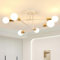 Toolight Industrielle Deckenlampe E27, 6-Flammig Metall Deckenleuchte Vintage, Einstellbar Kronleuchter Weiß und Gold Pendelleuchte für Schlafzimmer Wohnzimmer Küche, Ø52cm (ohne Glühbirne)