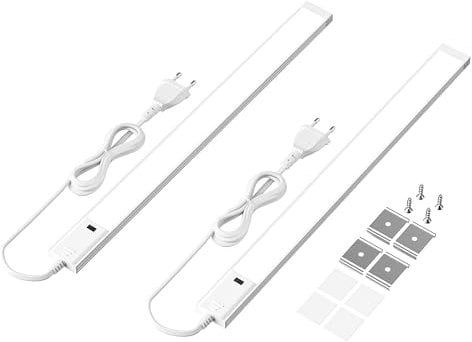 Luz LED para Cocina Bajo Mueble con Enchufe, 41cm Sensor de Movimiento Sin Contacto Luces Armario, Utilizable con las Manos Mojadas, 3000K-4500K-6000K Regulable 10-100% para Gabinete (2 Unidad)