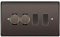 BG Black Nickel 4 Gang Switch 2x Trailing Edge LED Dimmer 2x 2 Way Custom Grid
