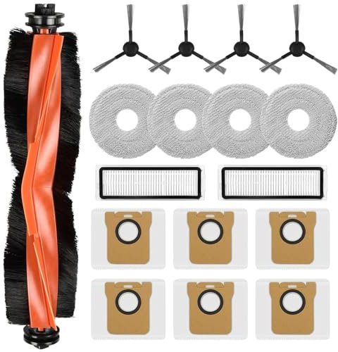 Kit accessori per Xiaomi Robot Vacuum X20 Max / X20 Pro, Saprdii 1 spazzola rotante, 6 sacchetti per la polvere, 4 panni per la pulizia, 2 filtri, 4 spazzole laterali, ricambio per robot aspirapolvere