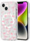 Phoona Magnetic Bow Case for iPhone 14 6,1, Compatible with Magsafe Cute Girls Preppy Design, Clear Cherry Aesthetic Pattern Silicone Women Protective Cover for iPhone 14, Pink