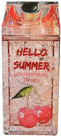 Bottiglie d'acqua in cartone per il latte da 14 once Bottiglia a doppia parete con materiali refrigeranti Contenitore trasparente a tenuta stagna Contenitore per il latte Bottiglia d'acqua quadrata