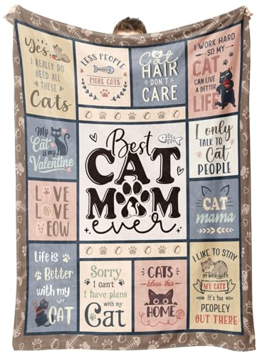 Katzen-Mama-Geschenke – beste Katzen-Mama-Decke, lustige Katzenliebhaber-Geschenke für Frauen