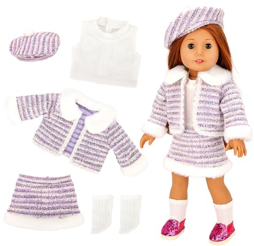 Miunana Baby Puppen Puppenkleidung 35-43 cm Mütze Jacke Rock Socken, Kleidung Outfits für Babypuppen Kinder Mädchen Jungen