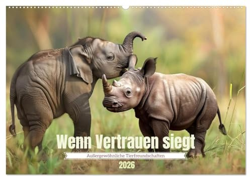Wenn Vertrauen siegt (Wandkalender 2026 DIN A2 quer), CALVENDO Monatskalender: Außergewöhnliche Tierfreundschaften (CALVENDO Tiere)