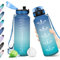 Gourde Motivation 1.5L, Gourde avec Filtre et Marqueur de Temps, Gourde Sport Réutilisable, Bouteille d'eau Étanche, Gourde sans BPA, Gourde Sport pour Adulte, Fitness, Yoga, Bureau, Randonnée, Gym