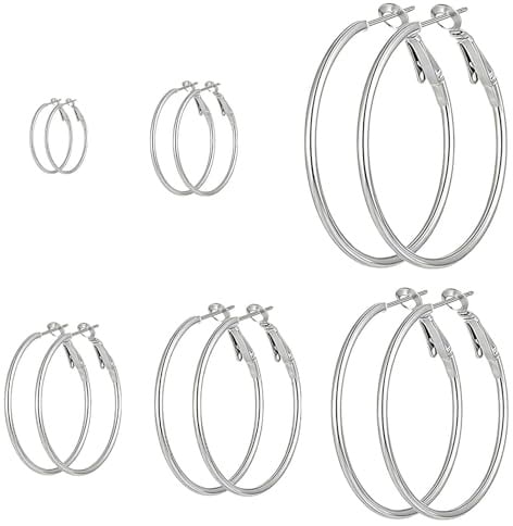 iwontalersy 6 Paar Creolen,Creolen aus Edelstahl,Hypoallergen,Adatto per l'uso Quotidiano e per le Occasioni Speciali,20/30/40/50/60/70MM
