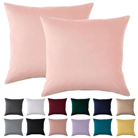Beqnat Kissenbezug 40x40 2er Set, Hellrosa, 100% Mikrofaser | Kopfkissenbezug 40 x 40 cm Für Kissen, kissenhüllen 40x40 mit Reißverschluss, Bügelfrei & Knitterfrei, Waschbar bis 60°