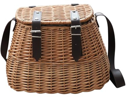 Vintage Picnic Basket, Vintage Storage Basket with Adjustable Shoulder Strap, Portable Organiser, Laundry Basket, Birthday, Valentine's Day, Camping, Outdoor Activities