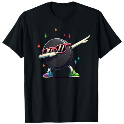 Funny Ice Hockey Player Cartoon Design for Fans Dabbing Puck T-Shirt