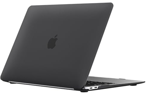 EooCoo Custodia Macbook Air 13 Pollici M1 2020-2018 Cristallo Nero Opaco