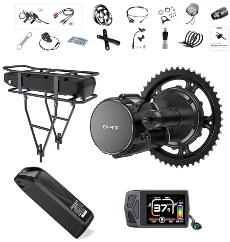 BAFANG BBS02B 36V 500W Kit de Conversion pour Vélo Électrique avec 13Ah Batterie et EKD01 Afficheur, Moteur Central G340 pour Vélos de Montagne avec Boîtier de Pédalier BB68mm