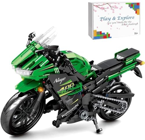 JOMIOD Technik Motorrad für Kawasaki Ninja 400, 862 Klemmbausteine Kompatibel LGO