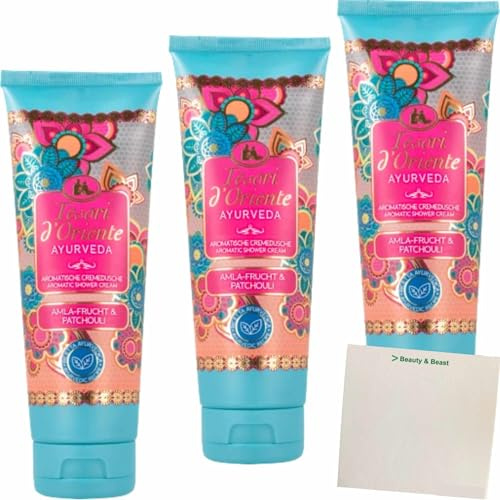 usy Bundle für Tesori d'Oriente Ayurveda Aromatische Cremedusche 3er Pack (3x250ml Tube) + usy Block