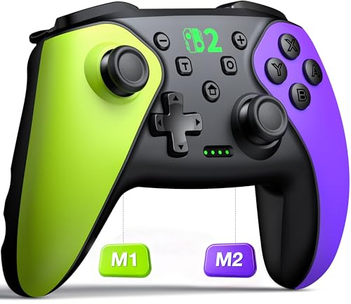 Switch Pro Controller per Switch 2/Switch/Lite/OLED/Android/iOS/Windows, Wireless Pro Controller funziona con programmabile, vibrazione, Turbo e Wakeup