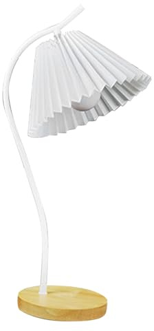 SIXRUN Bordslampa, Tygveckad Nattduksbordslampa med Metallbas, Mjukt Ljus