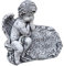 stoneandstyle Grabschmuck Steinfigur Engel am Fels mit Trauerspruch, massiver Steinguss, Frost- und wetterfest
