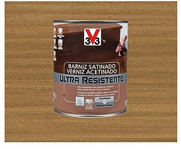 V33 - Barniz ultra resistente satinado roble oscuro 0,75l