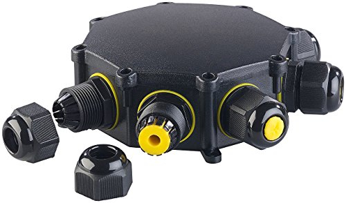 revolt Kabelverbindungsbox: Outdoor-Kabel-Verbindungsbox, 6-fach, für Kabel mit Ø 4-14 mm, IP68 (Gartensteckdose IP68, Abzweigdose, Verteilerdose wasserdicht)