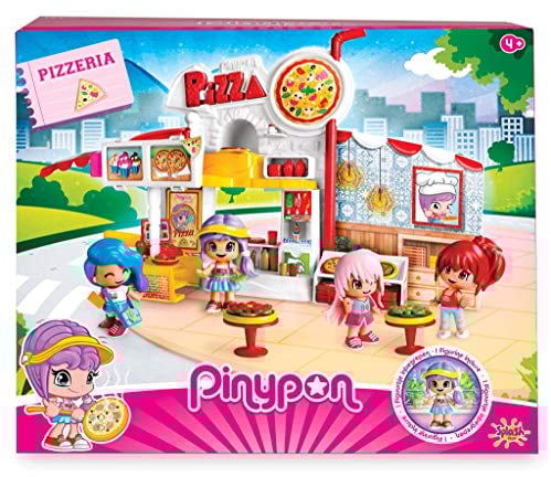 Pinypon - Pizzería, Escenario de Juego, con 1 figurita, niños y niñas a Partir de 4 años, Famosa (700014755)