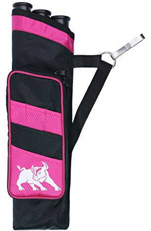 elToro Sport³ - Seitenköcher mit Gürtelclip - Linkshand | Farbe: Schwarz/Pink; Zubehör Bogenschießen, Pfeil und Bogen, Bogensport, Köcher Mädchen, Damen
