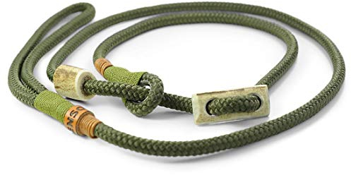 Retriever-Leine/Moxonleine Elegant-Style | handgefertigte Hundeleine aus Tau mit Halsbandfunktion & Horn-Stopper | 8mm – besonders leicht & handlich | Training, Alltag & Spaziergang