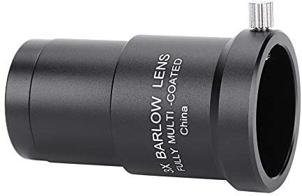 3x Barlow Lens 1.25 Inch Telescopio Astronómico Ocular Telescope Eyepiece Mount Adapter of Metal and Optical Glass with for Telescope Eyepieces.