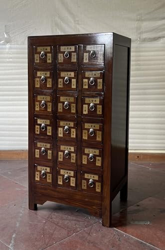 Antik Apothekerschrank Aktenschrank Büroschrank Apotheke Schrank Sideboard Kommode Kommodenschrank Sideboardschrank mit 18 Schubladen Breite58xHöhe118cm