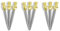 THOR-DARTS 3-6-9-12 Stahlspitzen für Steeldart Gold-Silber Steeldartspitzen + Gummiringe + Flights Marken - Metallspitzen (ohne Zubehör, 3 Set (9 Stück) MS2 Gold-Silber)