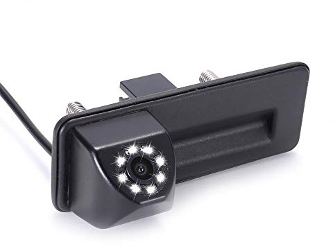 【8 LED Nachtsicht】 Hochwertige Rückfahrkamera mit Kofferraumgriff und Schalter, wasserdichter Weitwinkel, Ersatz für VW Skoda Superb Combi/Yeti/Fabia Y6/Octavia Limousine 2005/Audi A1