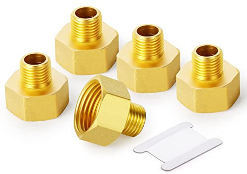 ERGAOBOY 5 Stk Messing Rohrreduzierer Adapter Fittins,3/4 BSP Buchse auf 1/2 BSP Stecker