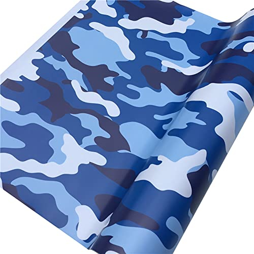 Camouflage Auto Folie,MoreChioce 152cmx30cm Selbstklebend Auto Schutzfolie PVC Autofolie Sticker Lackschutzfolie DIY Vinyl Folie Autoaufkleber für Auto Motorrad Fahrrad,Blau