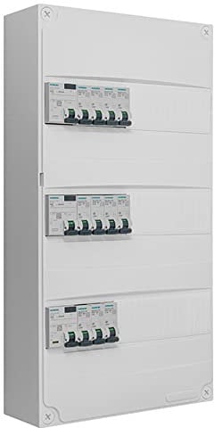 Tableau électrique 3 rangées pré-équipé SIEMENS 40A + 63A, 11 disjoncteurs, Métal, SIE037518