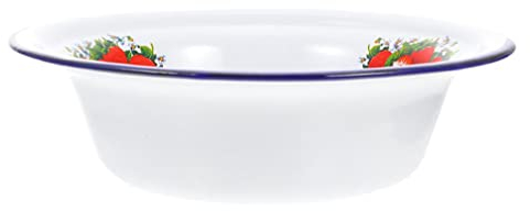 Lavabo Esmaltado Retro Cuencos De Esmalte Vintage Cuenco De Sopa Antiguo Plato Para Servir Tazones Para Servir Comida Tazones De Sopa Alimento Planchar Multifunción Ensalada