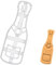 BAKERLOGY Champagne Bottle Cookie Cutter - Detailed Biscuit Cutter Design for Baking and Crafts, Ideal on Fondant, Dough, Clay