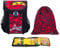 LEGO Schulranzen Jungen Easy 5 Teile Schulrucksack Ranzen 850 Gramm leicht Trinkflasche Regenhülle 20015 Ninjago Spinjitzu plus Regenhülle Trinkflasche (Ninjago Red 2202 rf)
