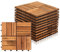 Vigevee Caillebotis Exterieur Lot de 11 Dalles en Bois de d'acacia 1 m² 30x30 cm Carrelage Exterieur Terrasse Caillebotis Bois pour Patio,Balcon, Jardin, Balcon