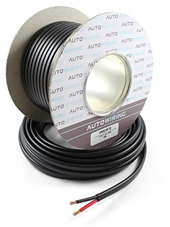 Automotive FLAT Twin 2 Core Cable 12v 24v Thin Wall Wire (42 AMP Rated 4.5mm² 11 AWG) 5/10/30/100 Metre (30 Metre Roll)