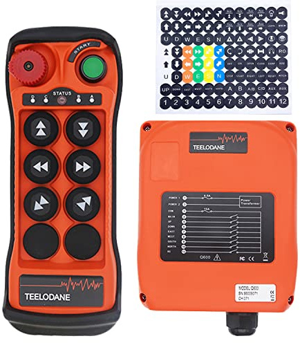 TEELODANE Q600 6 tasti singola velocità IP65 impermeabile 12-24v senza fili gru industriale telecomando