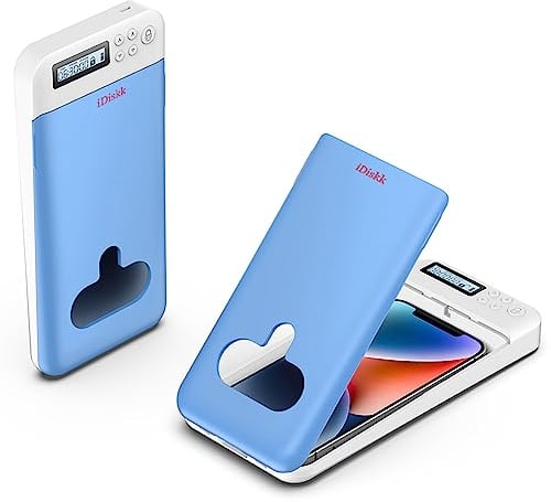 Handy-Schlossbox mit Timer, iPhone-Timer-Box für Android Sumsung/Google/iPhone Handy-LockBox für Kinder/Studenten/Eltern, um mehr Konzentration zu erhalten (Blau mit Batterie)