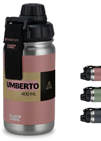 Campo Libre.® Umberto I Premium Edelstahl Trinkflasche 1l, 2l, 400ml | Thermosflasche, isolierte Wasserflasche | Auslaufsichere Isolierflasche | Kohlensäure geeignet | spülmaschinenfest