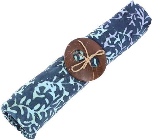 GURU SHOP Bali Batik Sarongkleid, Wickelrock, Sarong, Strand Tuch mit Sarongschnalle - Design 4/blau, Herren/Damen, Synthetisch, 160x100 cm