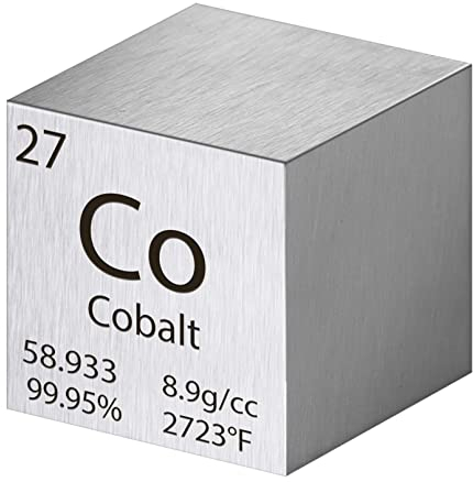 Pevfeciy 1 Inch Kobalt Würfel 25,4 mm Metall Dichte Würfel reines Metall hohe Dichte Element Würfel für Element Sammlungen Labor Experiment Material Hobbys