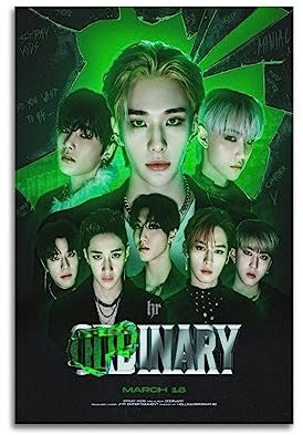 Stray Kids Poster Oddinary Poster SKZ Korean Pop Group Poster Wandkunstdruck Retro Ästhetische Raumdekoration Malerei Leinwand Poster für Zuhause und Büro Dekorationen 30 x 45 cm ungerahmt